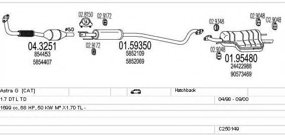 MTS C250149005268 Exhaust System